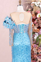illusion keyhole back prom dress