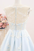 illusion lace back a line wedding dress