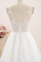 illusion lace back wedding dress