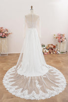 illusion overskirt wedding dress