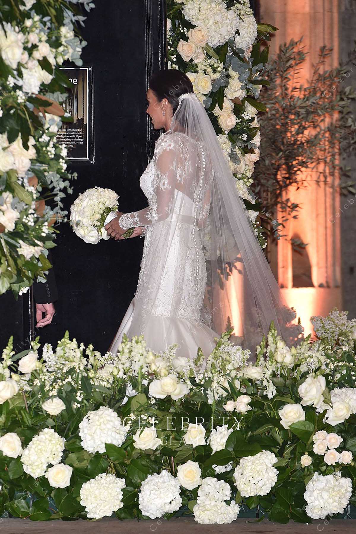 illusion sleeves Christine Bleakley wedding dress