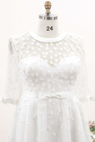 illusion sweetheart neck bridal dress