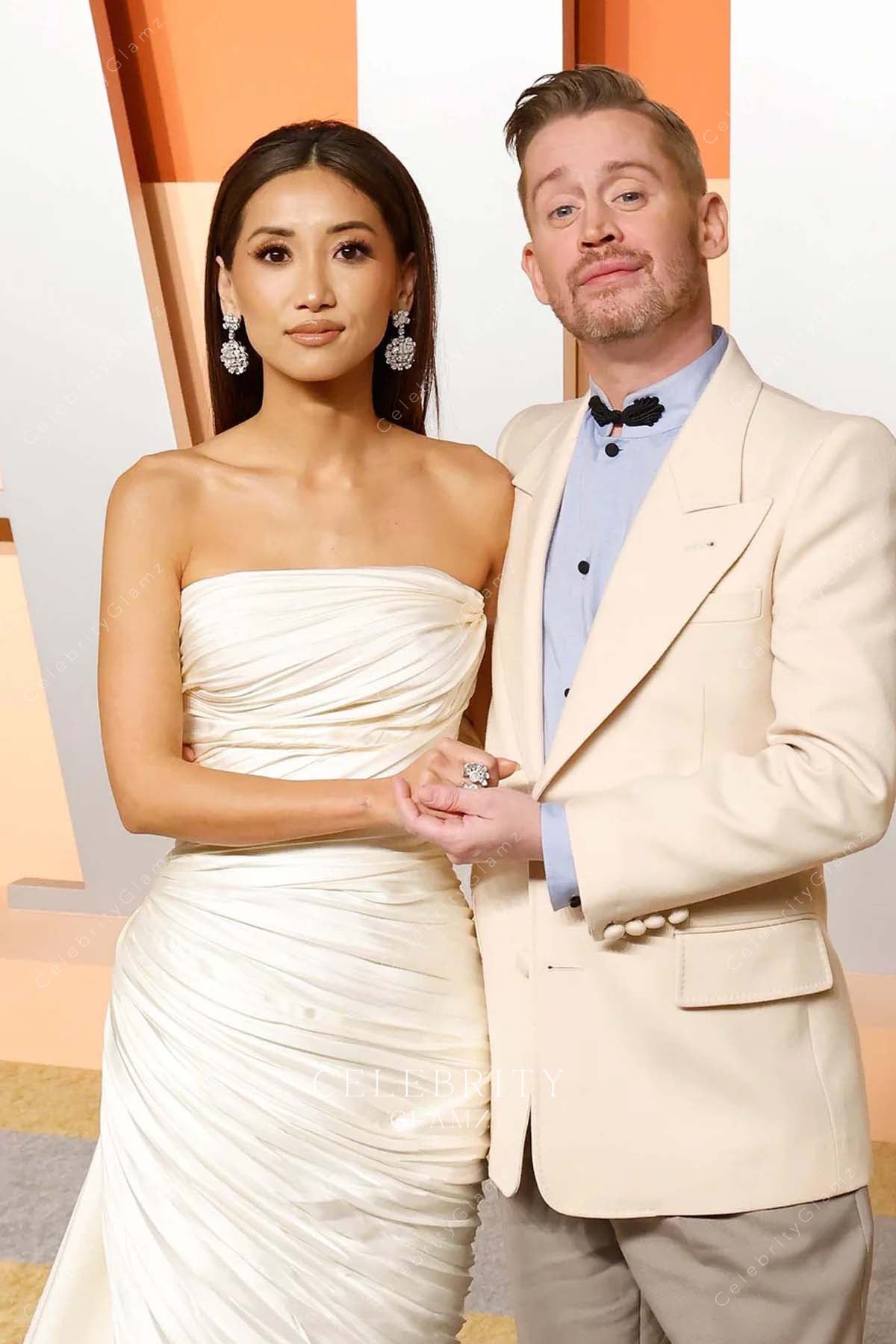 ivory Brenda Song strapless 2025 Vanity fair party dress