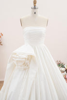 ivory taffeta 3d floral wedding dress