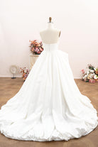 ivory taffeta backless wedding dress