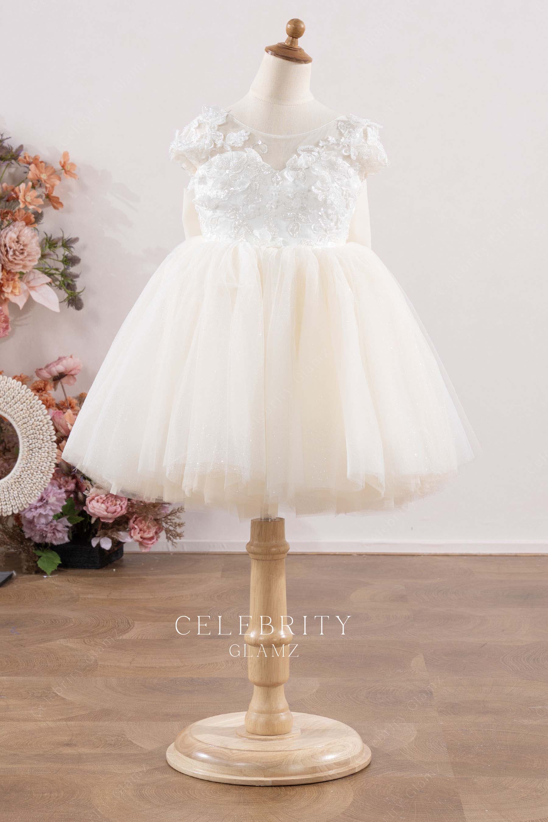 ivory tulle flower girl dress