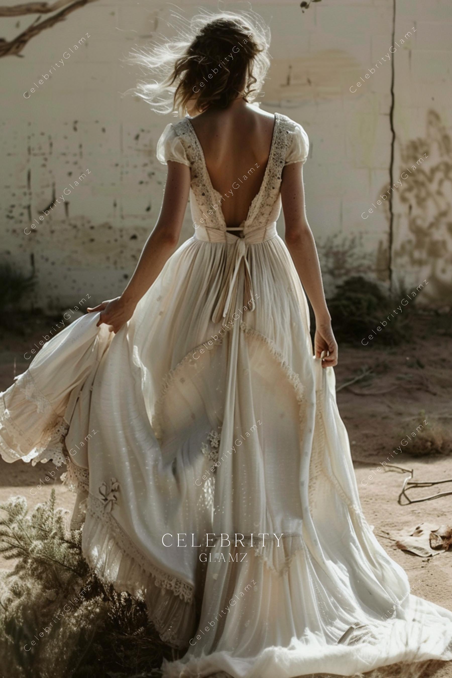 ivory v back wedding dress