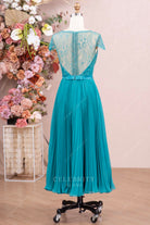 jade chiffon lace cap sleeves Mother Of The Bride Dress