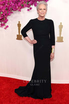 Jamie Lee Curtis court train prom dress 2024 Oscars red carpet
