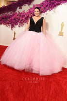 Janae Collins plunging ballgown 2024 Oscars red carpet 