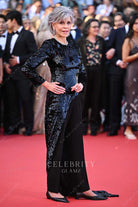 Jane Fonda black court train 2023 Cannes outfit