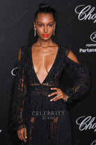 Jasmine Tookes cold shoulder sleeves dress cannes film festival 2018