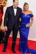 Jeanne Moore court train prom dress 2024 Oscars red carpet