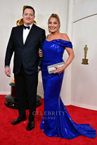 Jeanne Moore glitter prom dress 2024 Oscars red carpet
