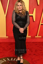 Jennifer Coolidge black mesh prom dress 2024 Oscars after party