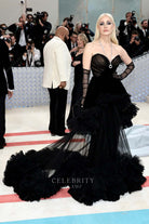 Jessica Chastain black layered 2023 met gala gown