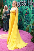 Jessica Chastain strapless pleated formal dress tong awards 2023