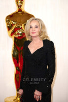 Jessica Lange queen Anne neck peom dress 2024 Oscars red carpet