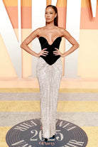 Joan Smalls two tone 2025 vanity fair party sheath dress