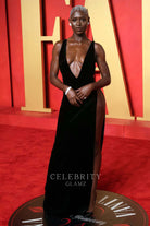 Jodie Turner Smith plunging prom dress 2024 Oscars after party