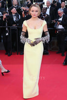 Joey King daffodil sheath prom dress Cannes film festival 2024
