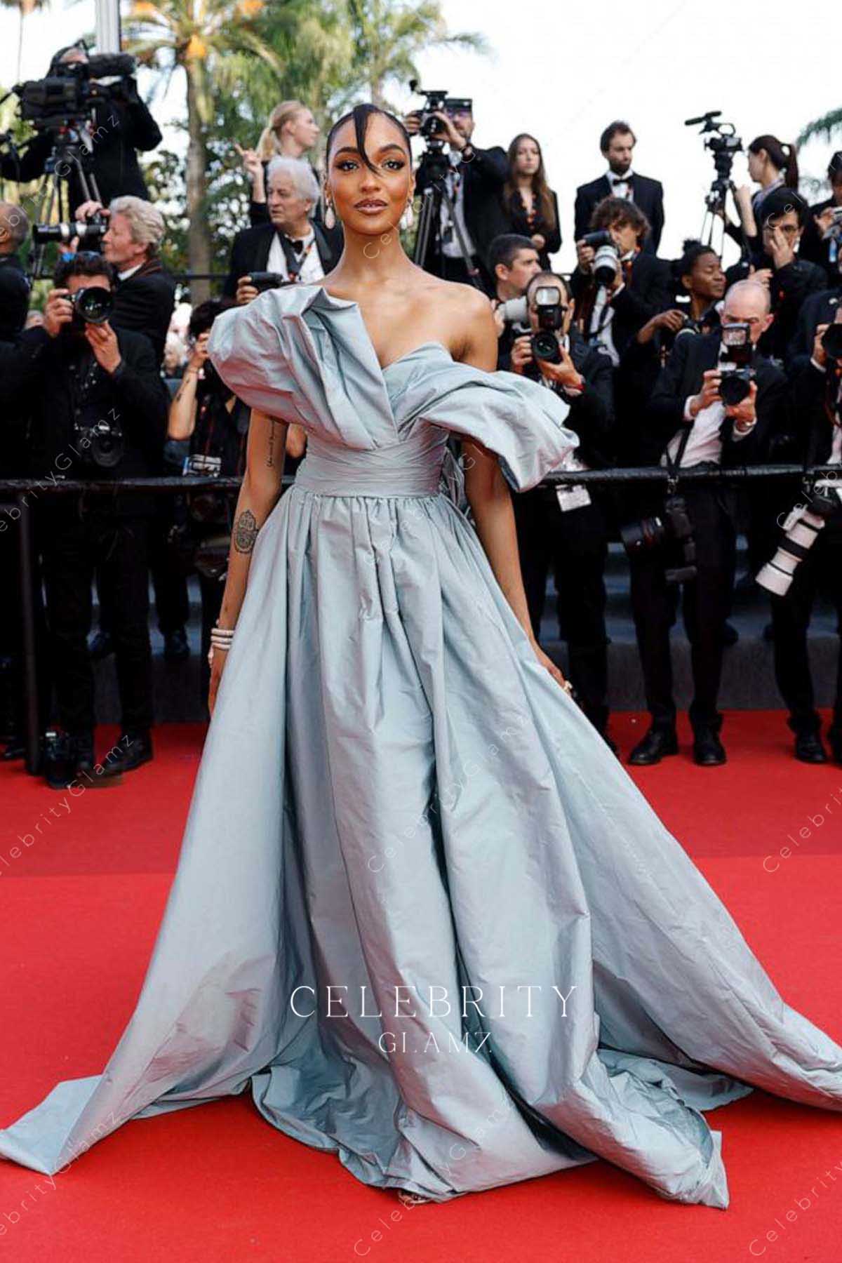 Jourdan Dunn dusty blue 2023 Cannes film festival dress