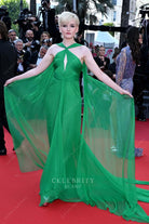 Julia Garner green keyhole prom dress 2023 Cannes film festival 