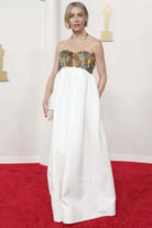 Julianne Hough empire waist prom dress 2024 Oscars red carpet