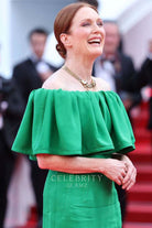 Julianne Moore Bardot neckline formal dress Cannes film festival 2024