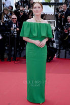 Julianne Moore jungle green column prom dress Cannes film festival 2024