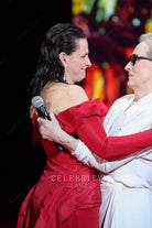 Juliette Binoche red open back prom dress Cannes film festival red carpet 2024