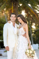Kamila Hansen floral lace appliques bridal dress