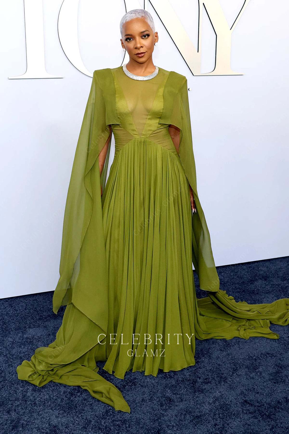 Kara Young moss chiffon prom dress 2024 tony awards