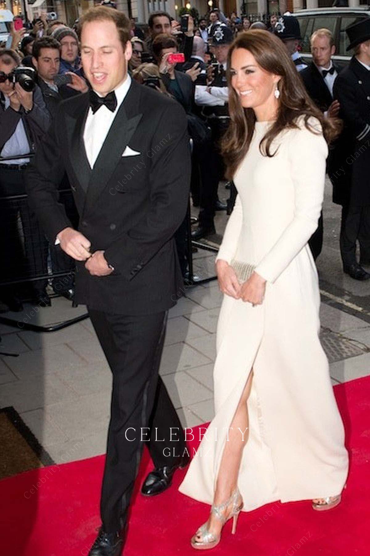 Kate Middleton high slit formal dress long walk to freedom premiere 2013