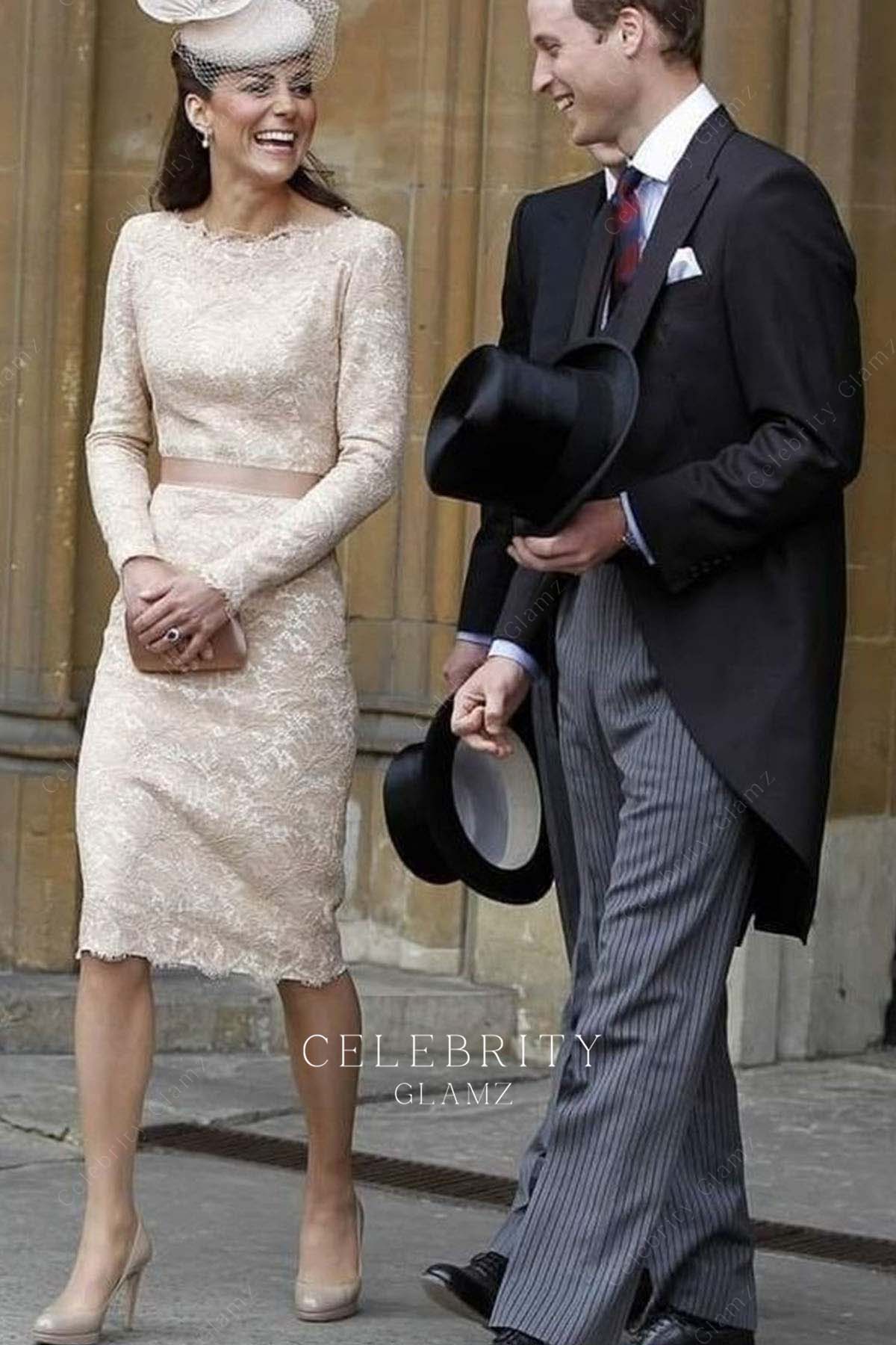 Kate beige lace formal dress queen Elizabeth ii's Diamond jubilee 2012
