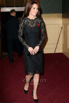 Kate black lace formal dress remembrance festival 2015
