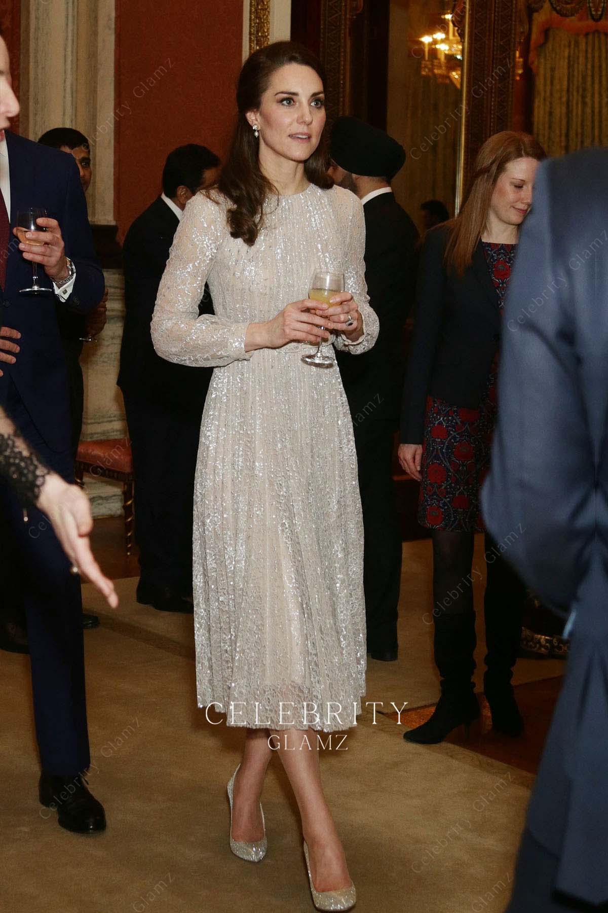 Kate champagne glitter formal dress celebrity UK Indi year of culture 2017