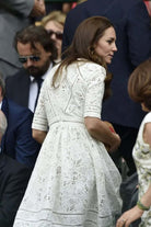 Kate chic white lace dress Wimbledon championships 2014