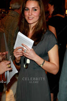 Kate Middleton grey v neck dress book launch party 2007