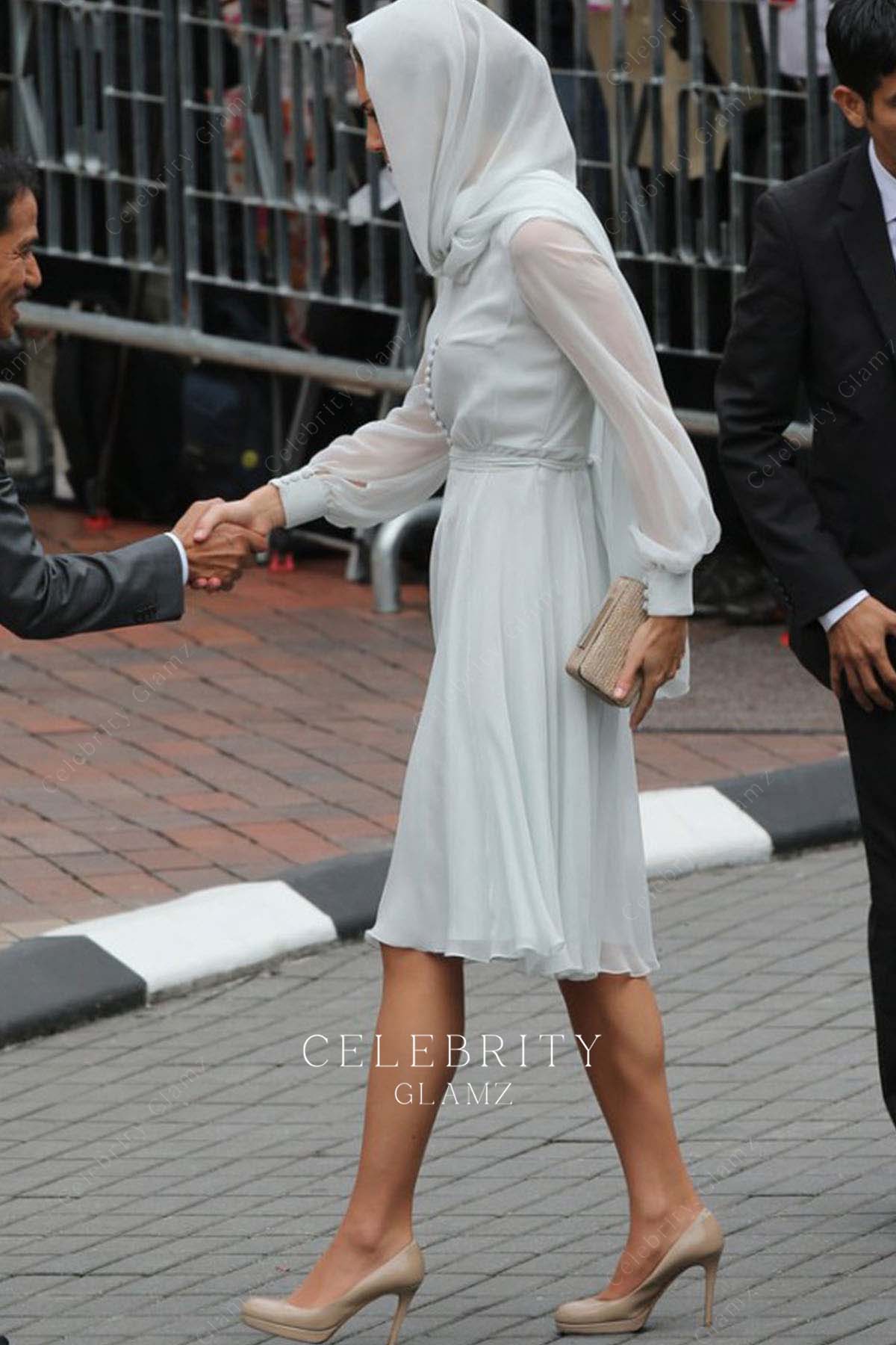 Kate knee length formal dress visiting Malaysian 2012