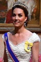 Kate Middleton white cap sleeve formal trump state banquet dress 2019