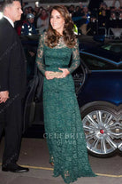 Kate Middleton lace illusion sleeves evening dress