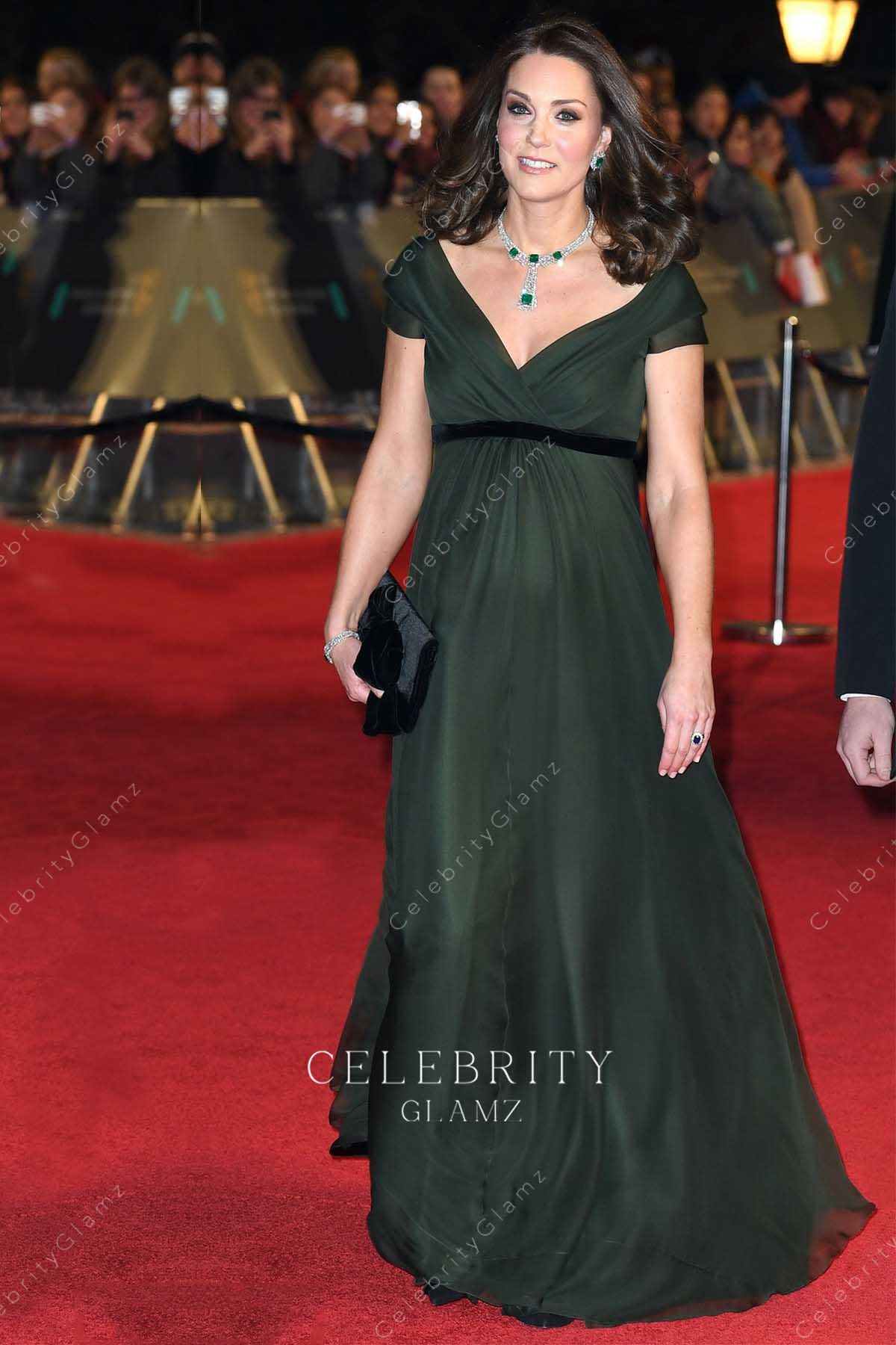 Kate Middleton v neck pregnancy celebs dress