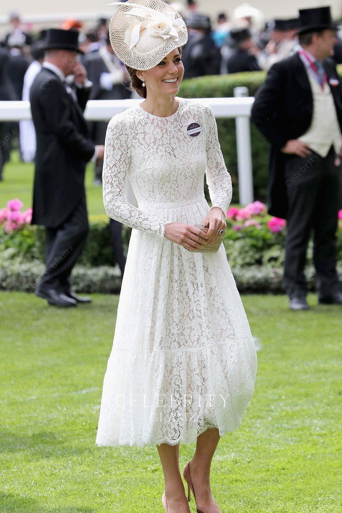 Kate Middleton white lace royal ascot dress 2016