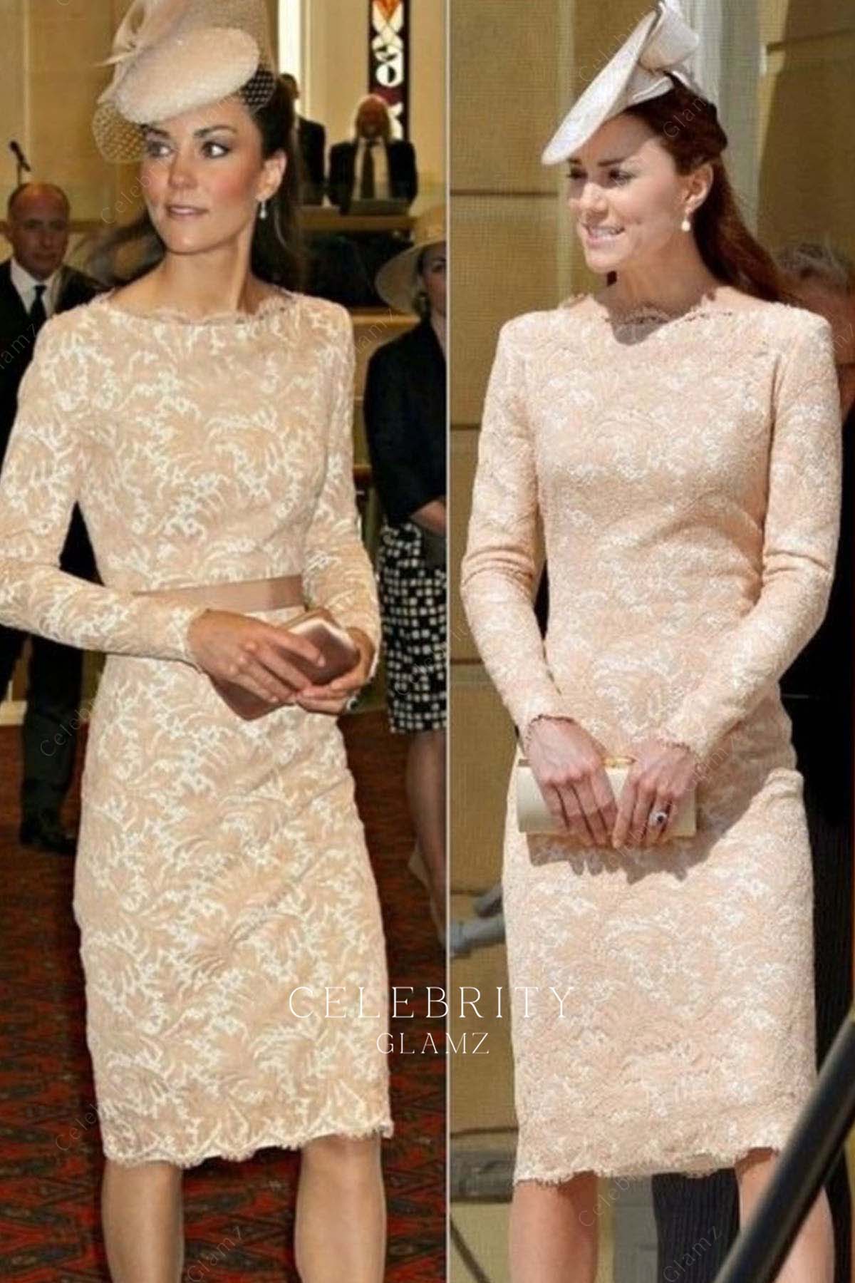Kate nude Sabrina neck evening dress queen Elizabeth ii's Diamond jubilee 2012
