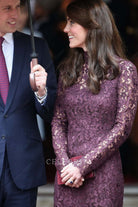 Kate plum illusion sleeves dress greet Chinese president 2015