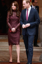 Kate plum knee length formal dress greet Chinese president 2015