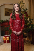 Kate red a line eveing dress investment summit reception 2020