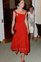 Kate red midi a line dress Canadian reception 2016