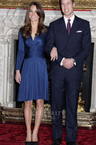 Kate royal blue knee length formal dress engagement 2010